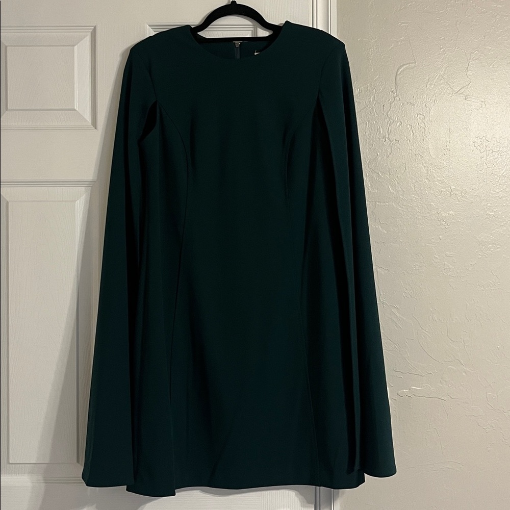 Calvin Klein Green Sheath Dress with Bell Sleeves
